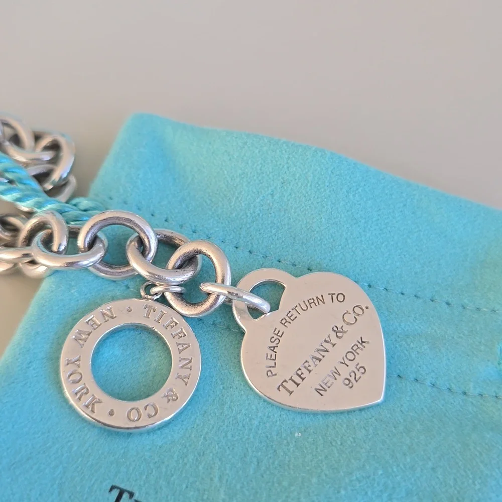 Return To Tiffany & Co  Toggle Heart Thick Bracelet Silver 7 Inch